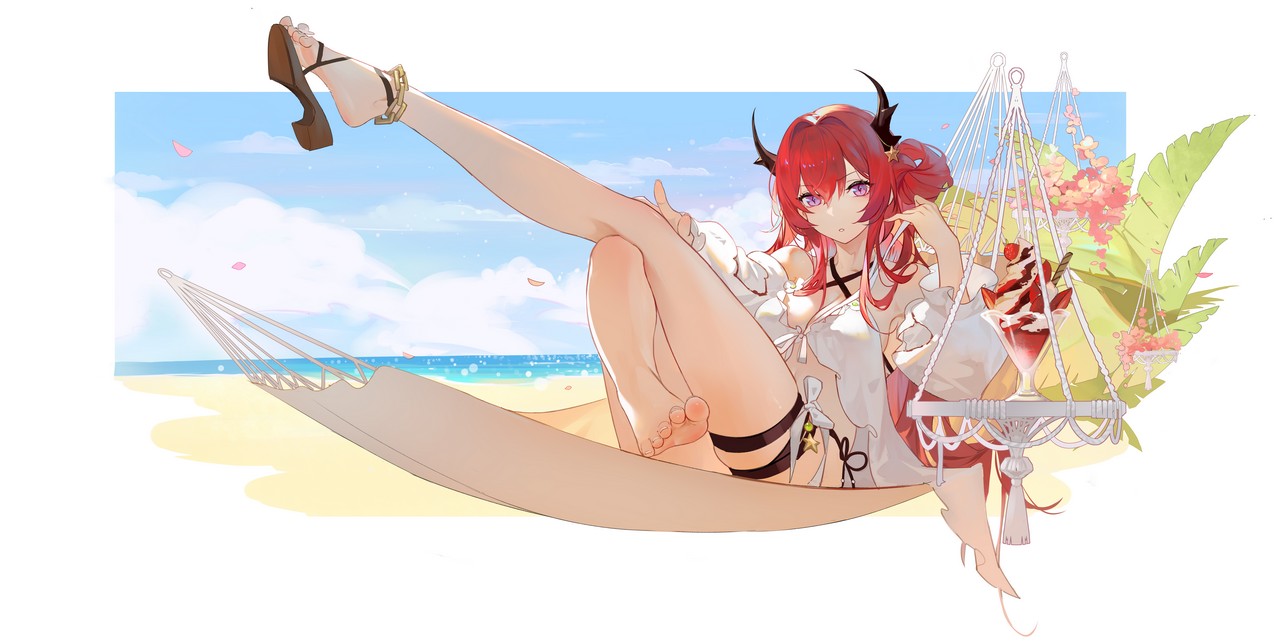 Acr Arknights Surtr Arknights Bikini Feet Garter Horns Swimsuit