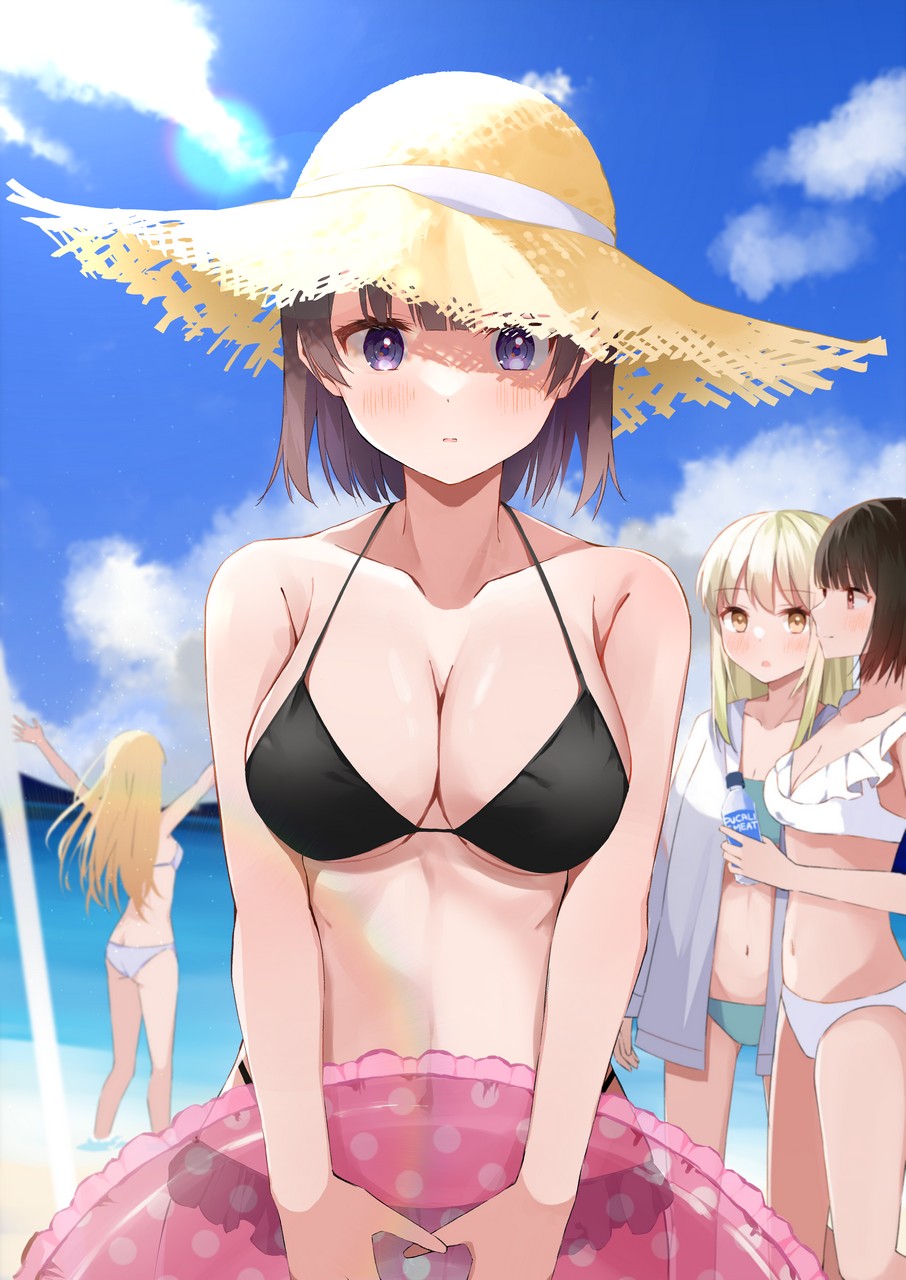 Akagikou Ass Bikini Cleavage Open Shirt Swimsuits We