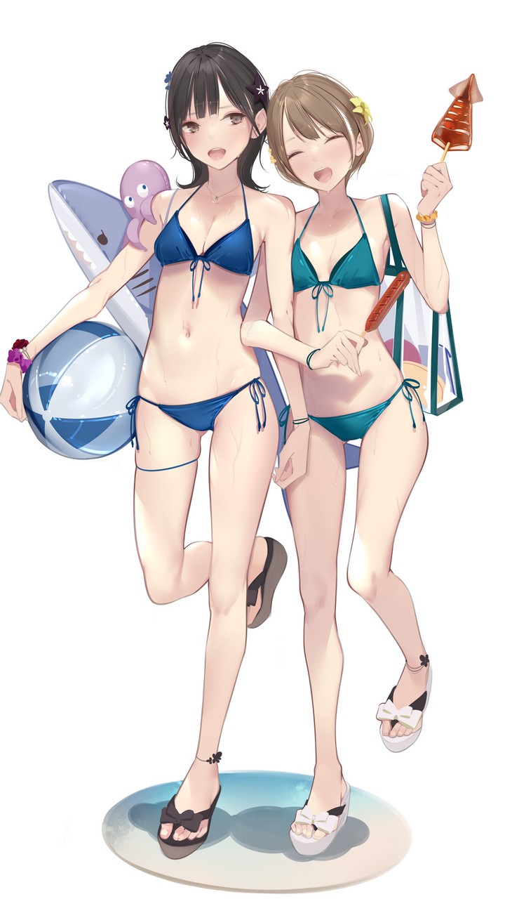 Ama Mitsuki Bikini Cleavage Garter Heels Swimsuits We