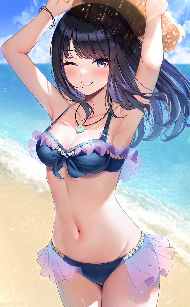 Azukiman The Idolm Ster The Idolm Ster Shiny Colors Kazano Hiori Bikini See Through Swimsuit