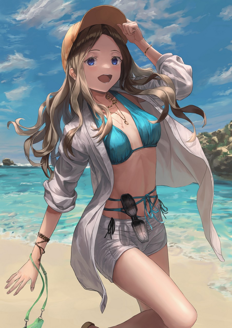 Bikini Megane Open Shirt Swimsuit