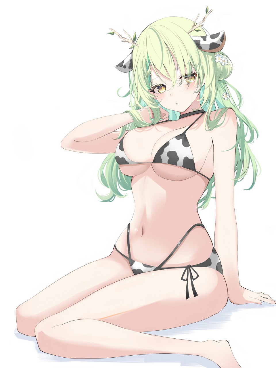 Dreamoon Hololive Hololive English Ceres Fauna Animal Ears Bikini Horns Swimsuit