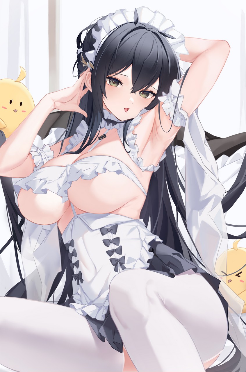 Fish0620 Azur Lane Indomitable Azur Lane Manjuu Azur Lane Maid No Bra Thighhigh