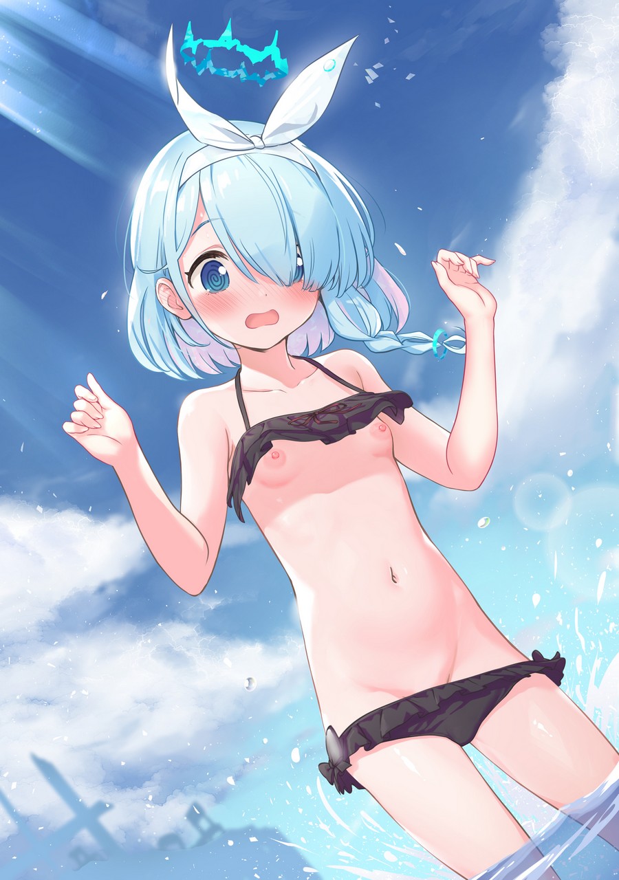 Fubuki Rinne Blue Archive Arona Blue Archive Angel Bikini Loli Nipples Panty Pull Swimsuits We