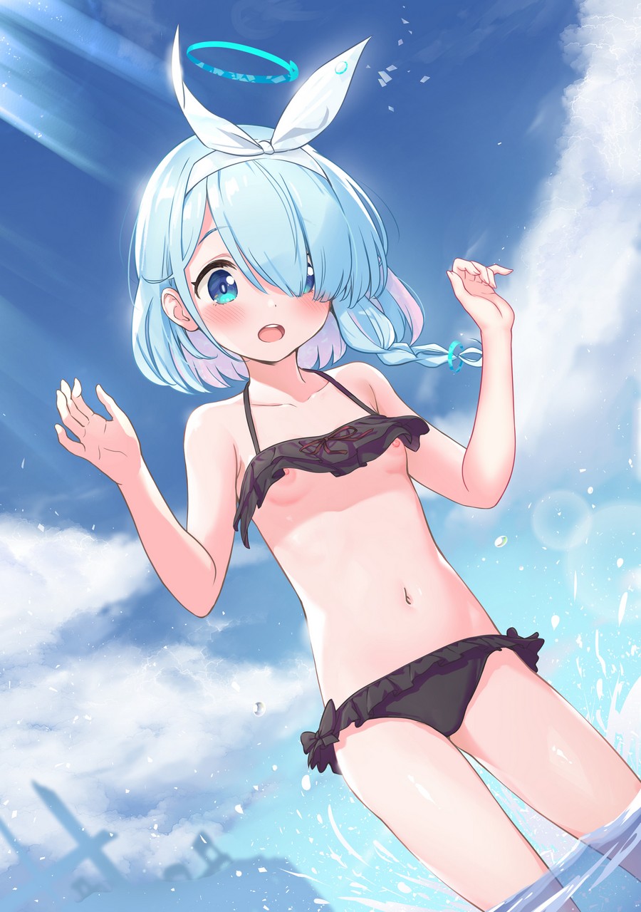 Fubuki Rinne Blue Archive Arona Blue Archive Angel Bikini Loli Nipples Swimsuits We