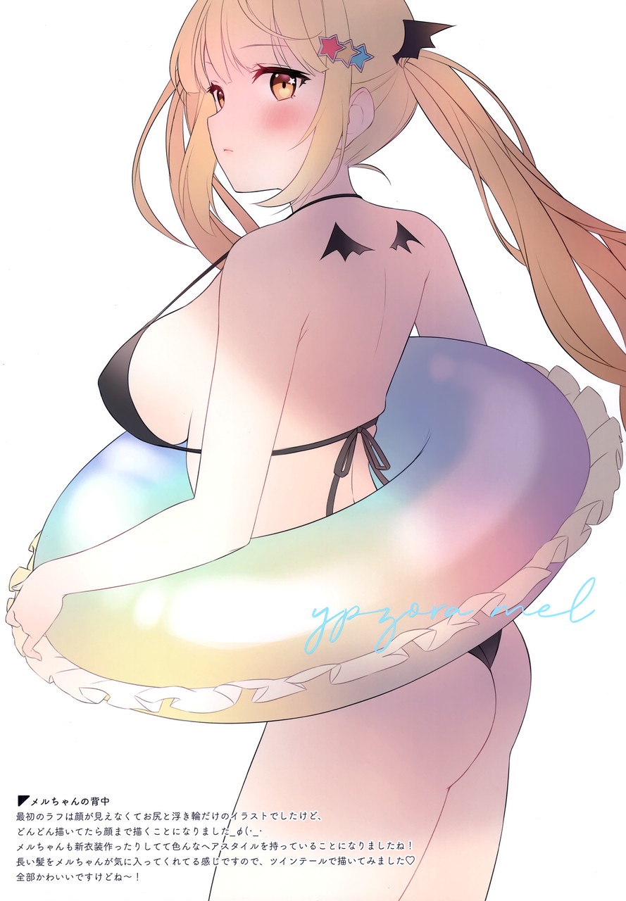 Hachigo Ayamy Hololive Yozora Mel Ass Bikini Sketch Swimsuit