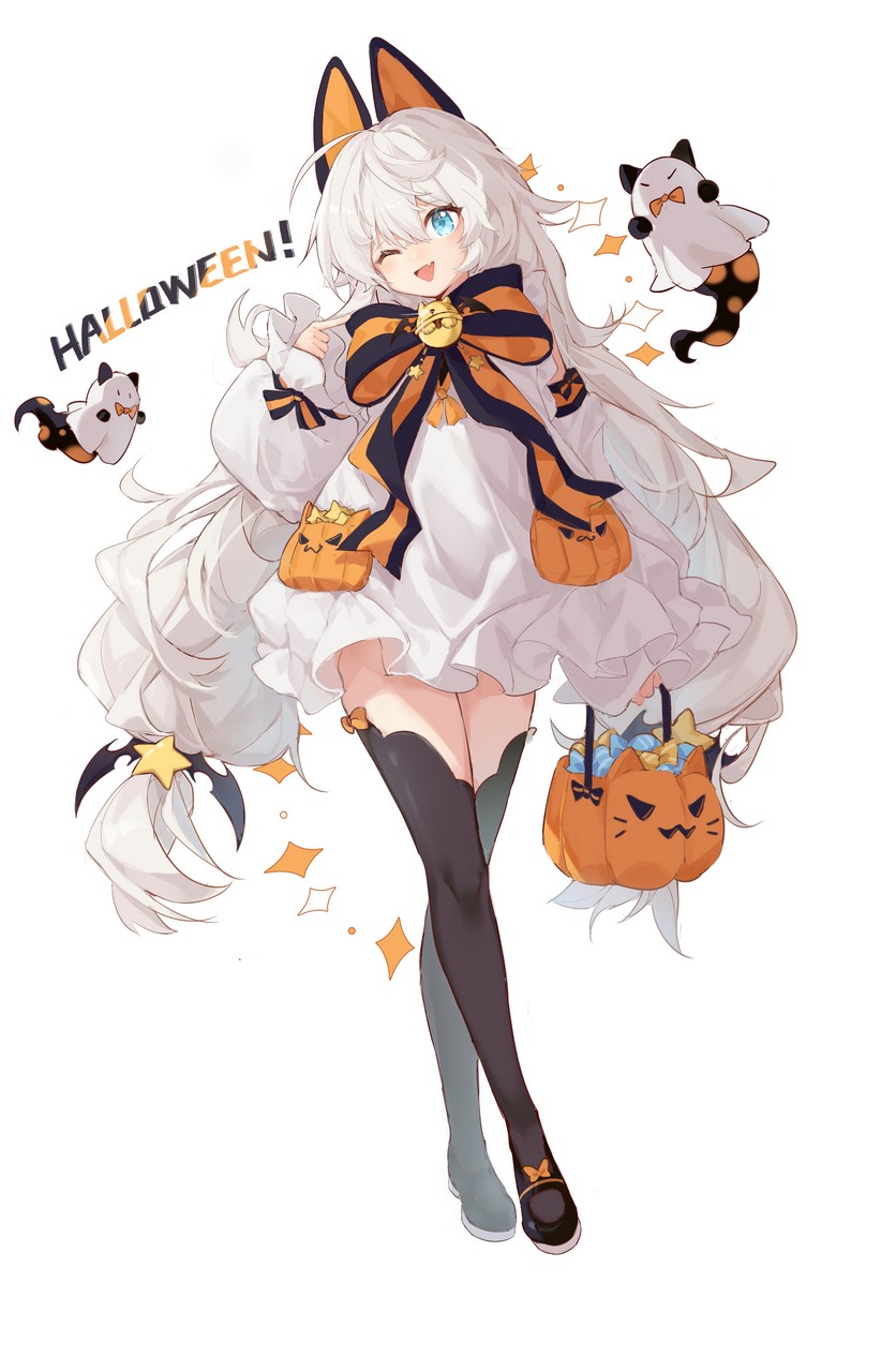 Hakutoukinkinko Animal Ears Dress Halloween Nekomimi Thighhigh