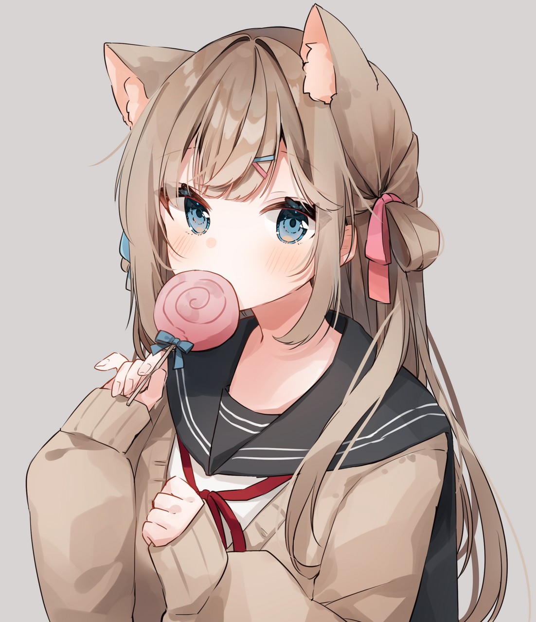 Heripiro Animal Ears Nekomimi Seifuku Sweate