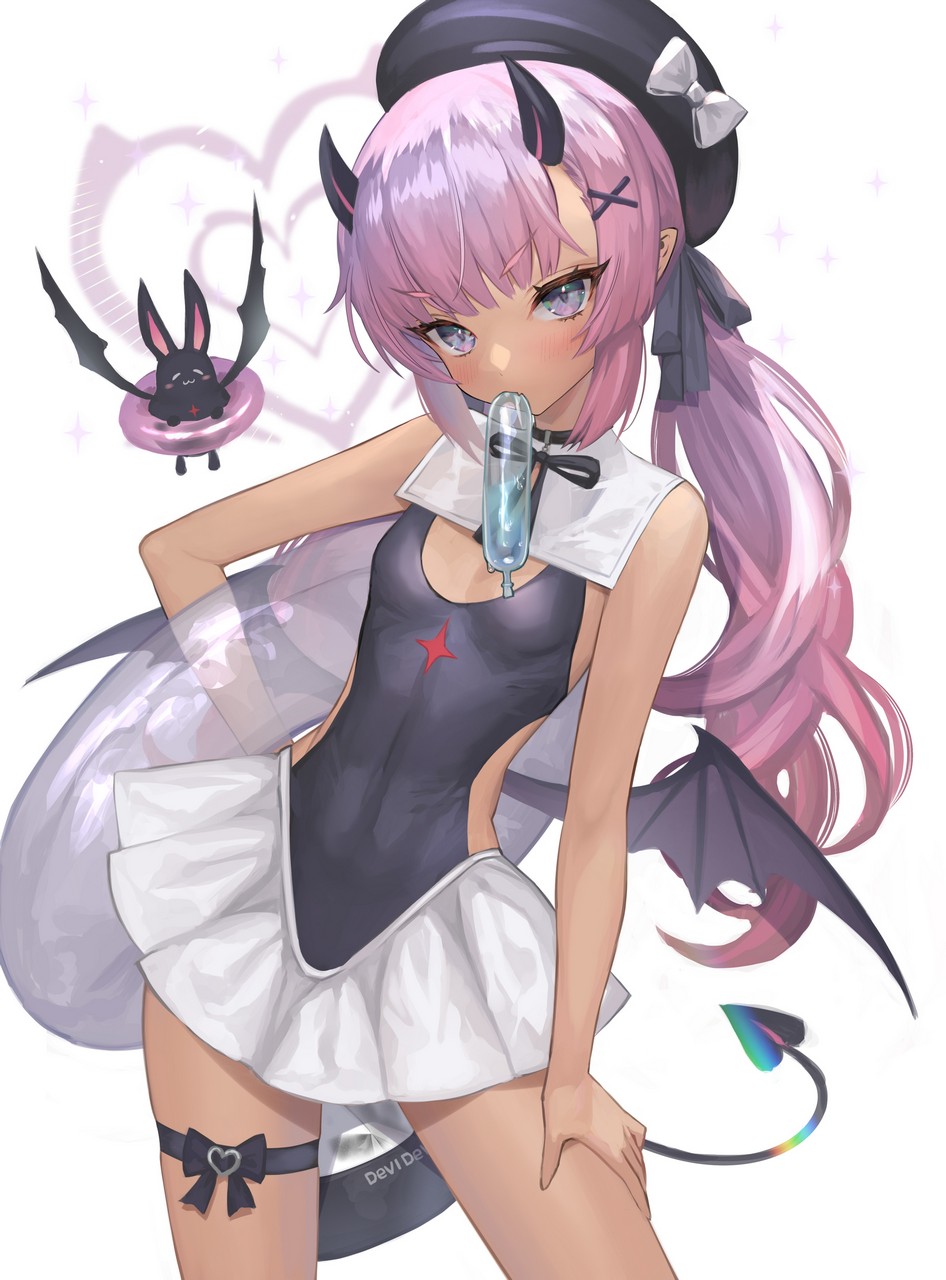 Hitowa Garter Horns Pointy Ears Swimsuits Tail Wing