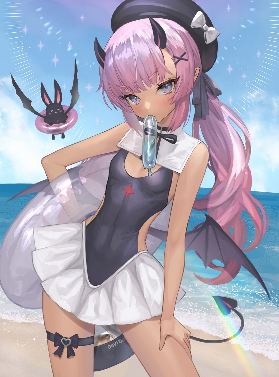 Hitowa Horns Pointy Ears Swimsuits Tail Wing