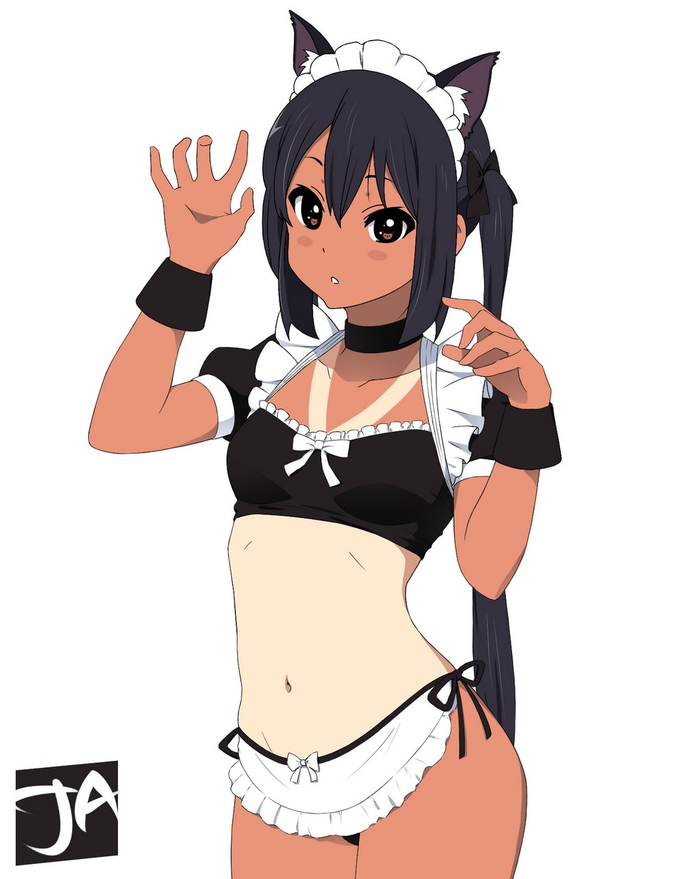 J Adsen K On Nakano Azusa Animal Ears Bra Maid Nekomimi Pantsu String Panties Tan Line