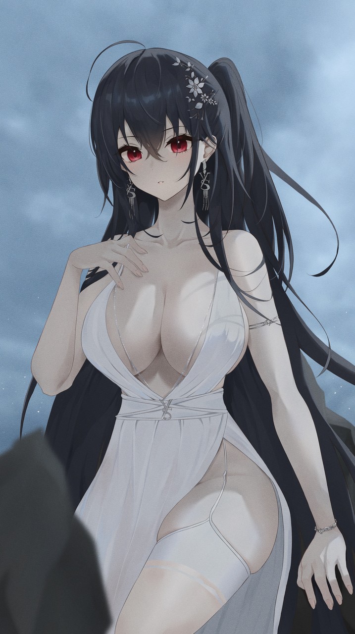 Kingudejii Azur Lane Taihou Azur Lane Dress No Bra Nopan See Through Stockings Thighhigh