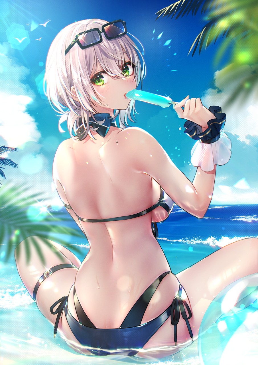 Kitazume Kumie Hololive Shirogane Noel Bikini Garter Megane Swimsuits We