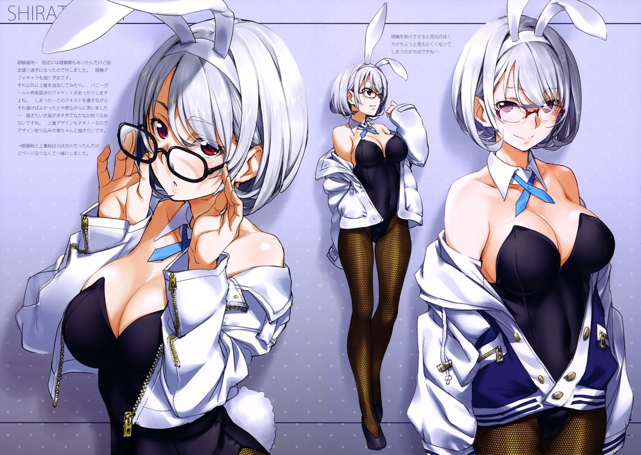 Kurashima Tomoyasu Animal Ears Bunny Ears Bunny Girl Fishnets Heels Megane Pantyhose Tai