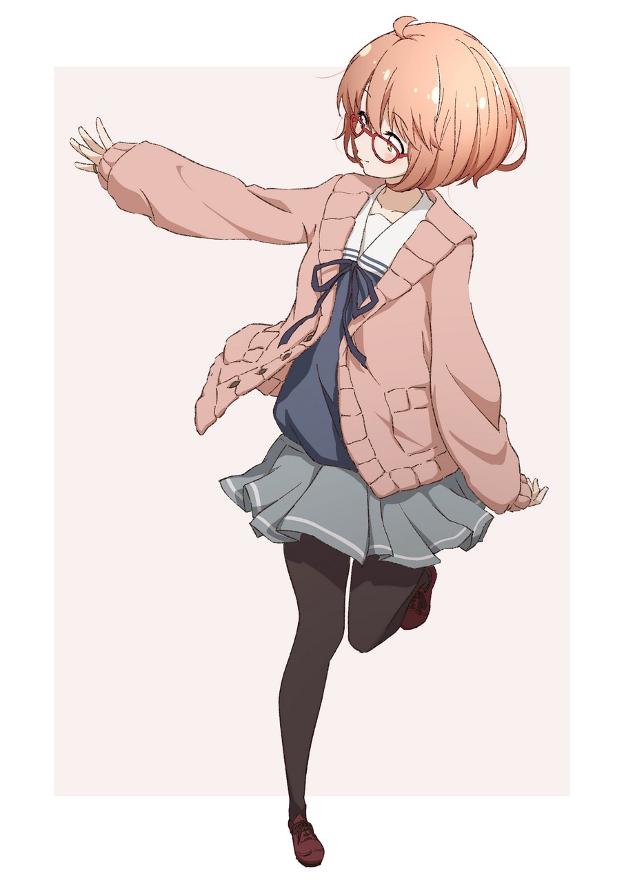 Kyoukai No Kanata Kuriyama Mirai Megane Pantyhose Seifuku Sweate