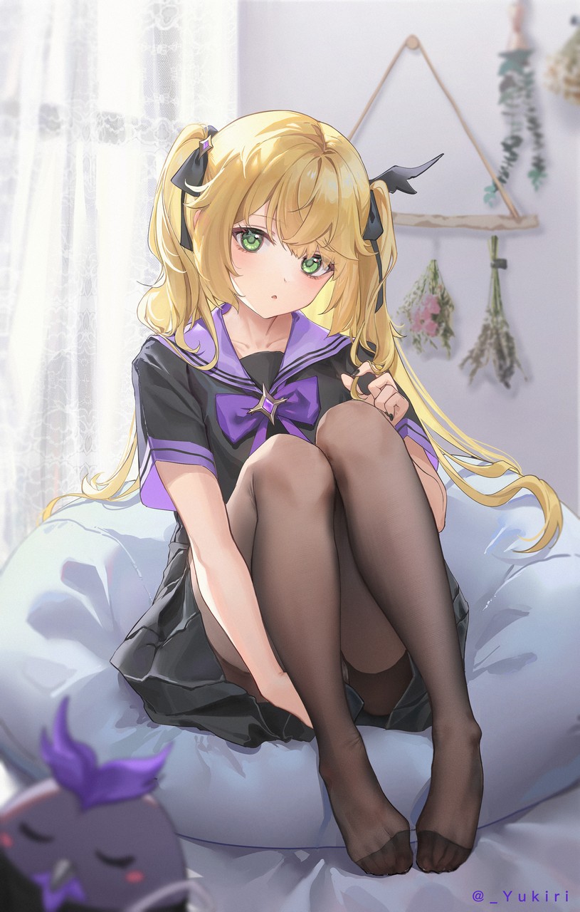 L Ii Genshin Impact Fischl Cameltoe Feet Pantsu Pantyhose See Through Seifuku Skirt Lif