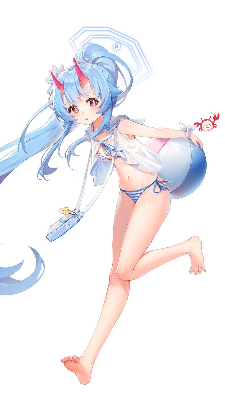 Manic Shd Blue Archive Waraku Chise Angel Bikini Horns See Through Swimsuit