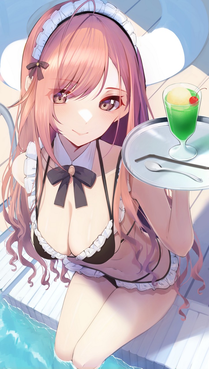 Megurumiru The Idolm Ster The Idolm Ster Shiny Colors Arisugawa Natsuha Bikini Maid Swimsuits We