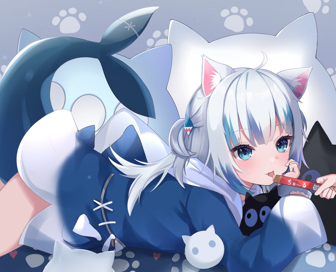 Nekopurin Nyanko Prin Hololive Hololive English Gawr Gura Animal Ears Nekomimi Tai