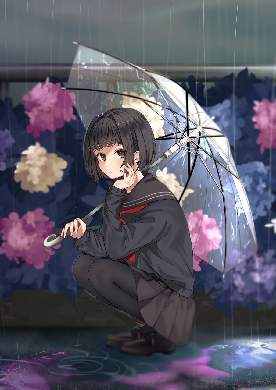 Nijisanji Amemori Sayo Pantyhose Seifuku Umbrella We
