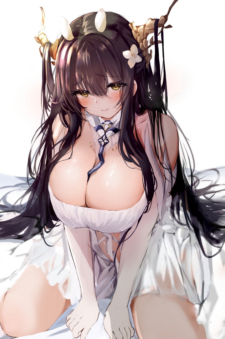 Raru Nanaharararu Azur Lane Indomitable Azur Lane Horns No Bra See Throug