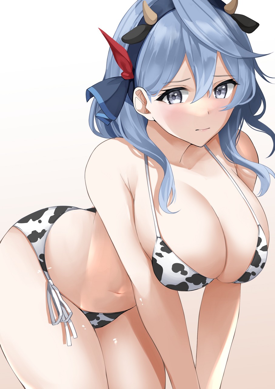 Sakuma Shiiya Blue Archive Amau Ako Animal Ears Bikini Horns Swimsuit