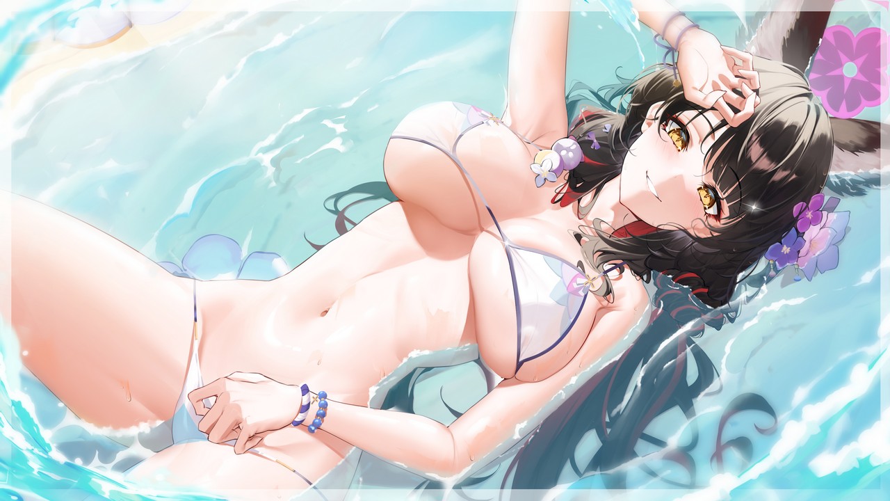 Samart Normal Blue Archive Kosaka Wakamo Angel Animal Ears Bikini Kitsune Swimsuits Wallpaper We