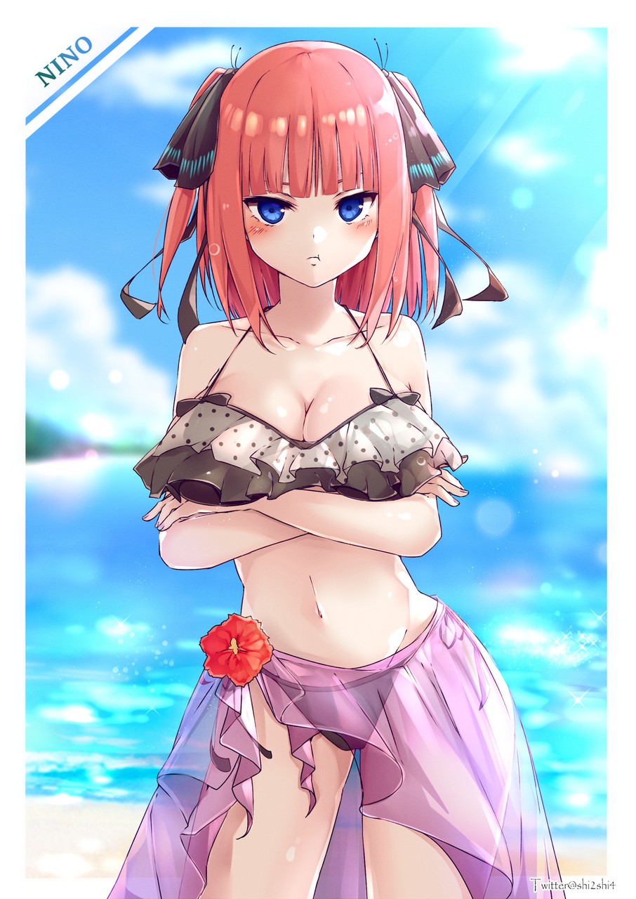 Shi 2 5 Toubun No Hanayome Nakano Nino Bikini Breast Hold See Through Swimsuit