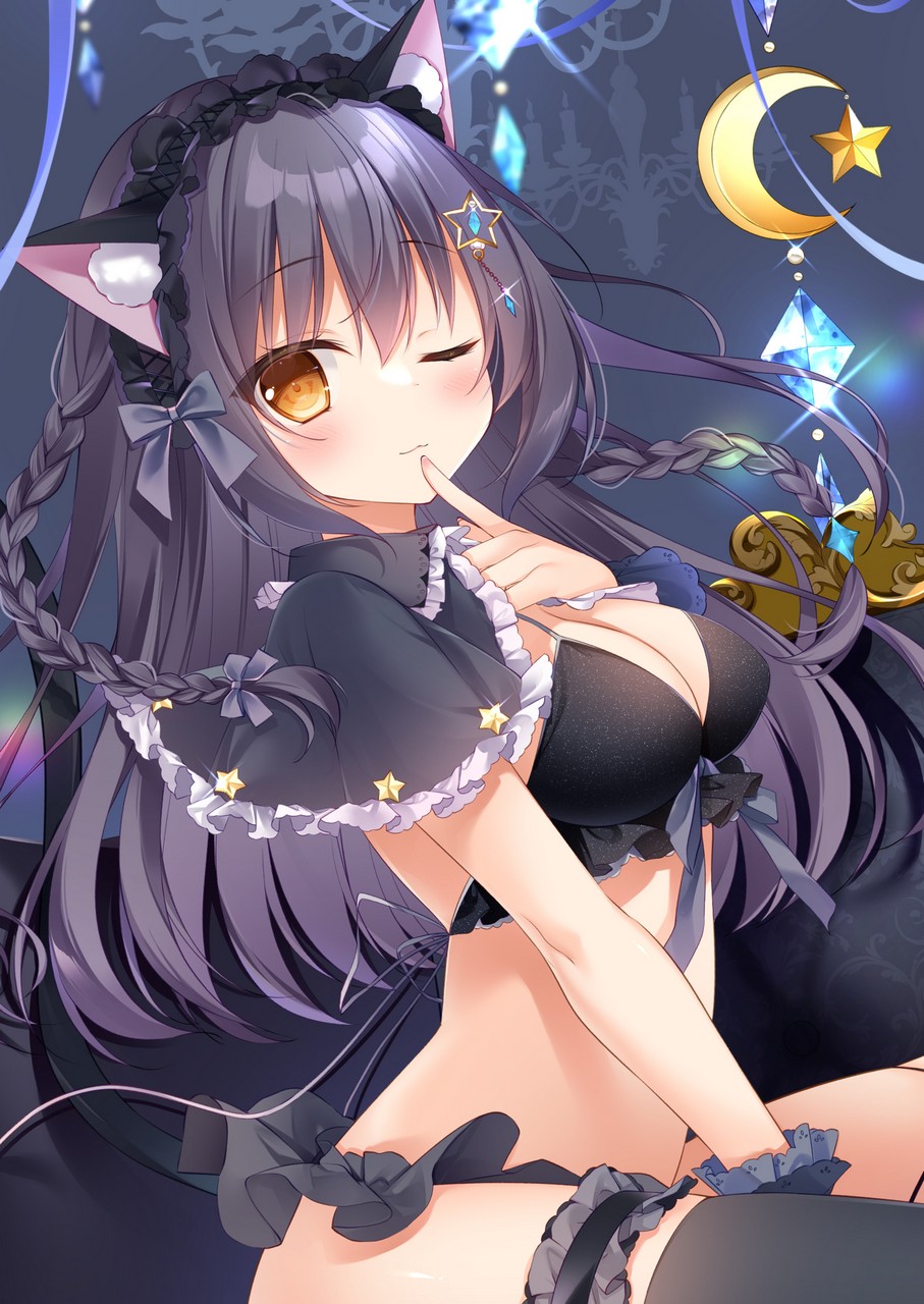 Shirosei Mochi Animal Ears Bikini Garter Nekomimi Swimsuits Tail Thighhigh