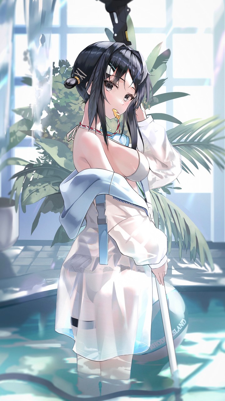 Sion Im10042m Arknights La Pluma Arknights Ass Bikini Garter Open Shirt See Through Swimsuits We