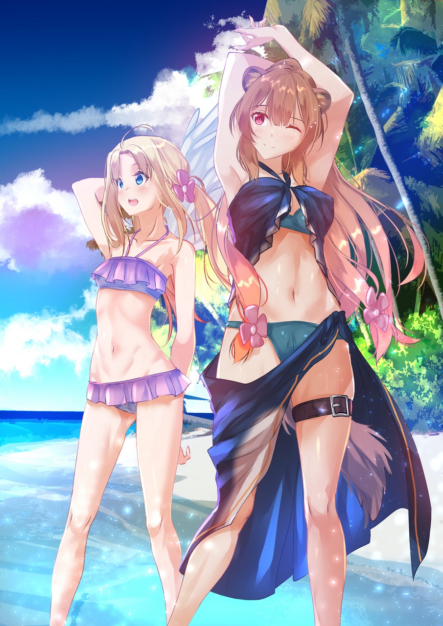 Sydus Tate No Yuusha No Nariagari Firo Raphtalia Animal Ears Bikini Garter Swimsuits Tail Wing