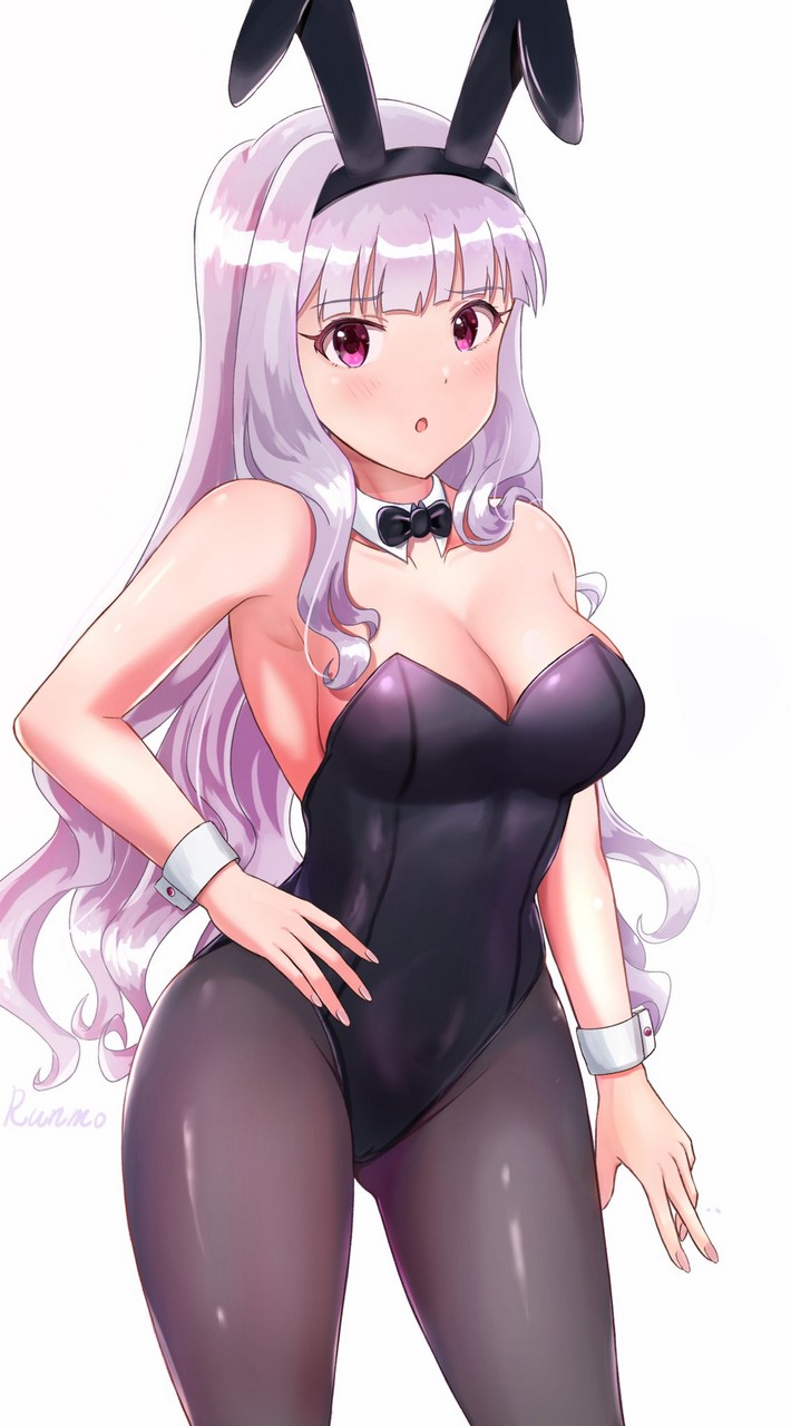 Tamanatsu77 The Idolm Ster Shijou Takane Animal Ears Bunny Ears Bunny Girl No Bra Pantyhos