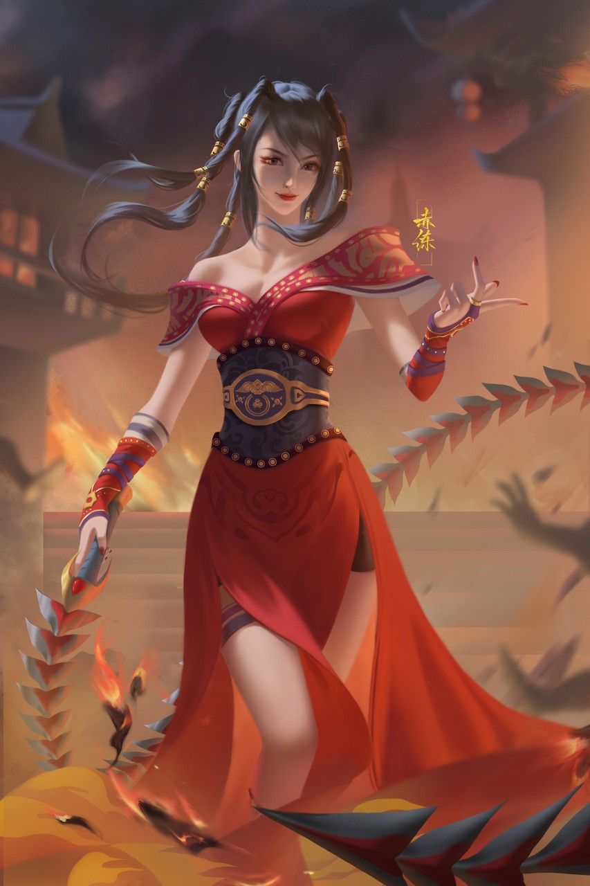 The Legend Of Qin Chi Lian Asian Clothes Cleavage No Bra Open Shirt Tagme Weapon