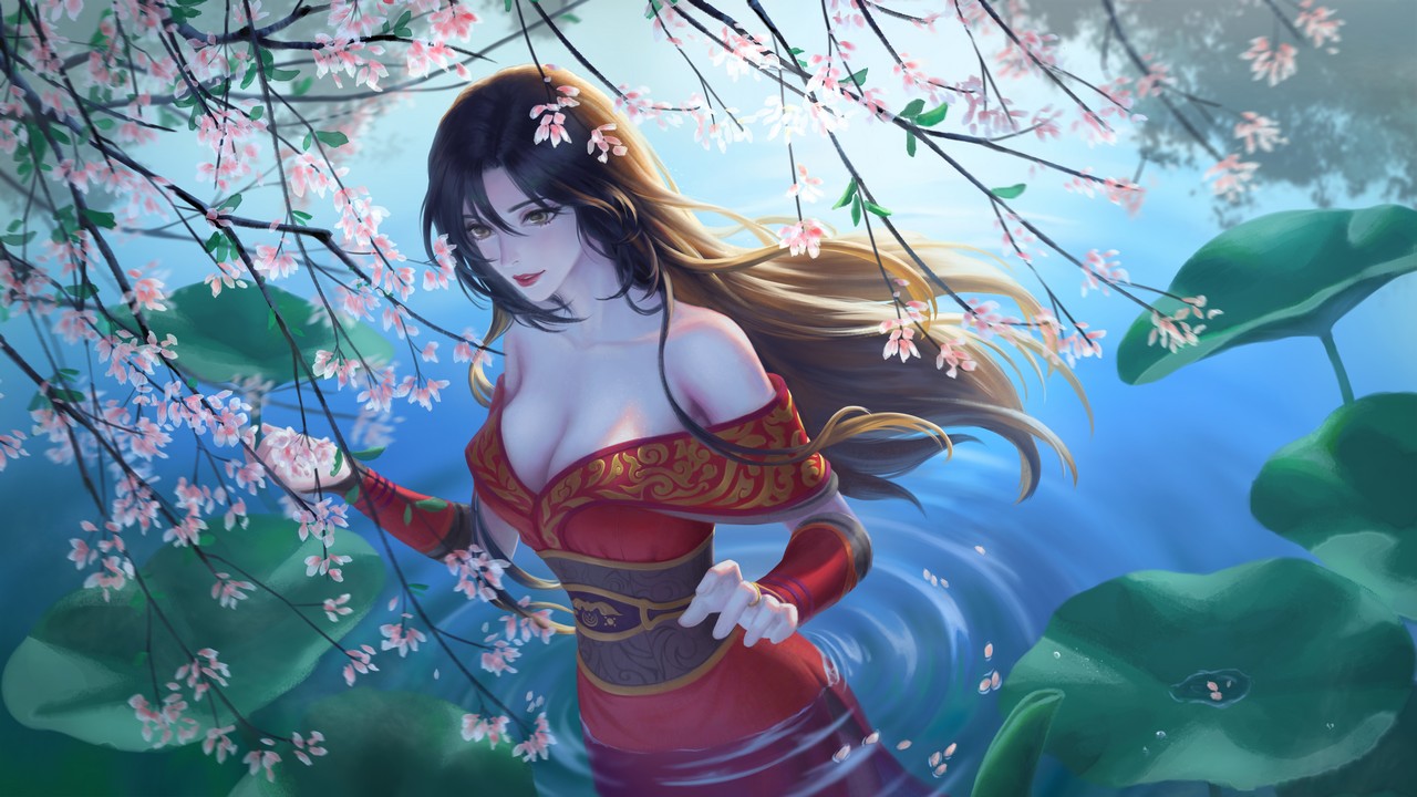 The Legend Of Qin Chi Lian Asian Clothes No Bra Open Shirt We