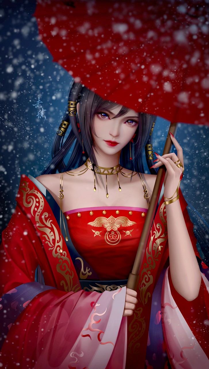 The Legend Of Qin Chi Lian Asian Clothes Umbrell