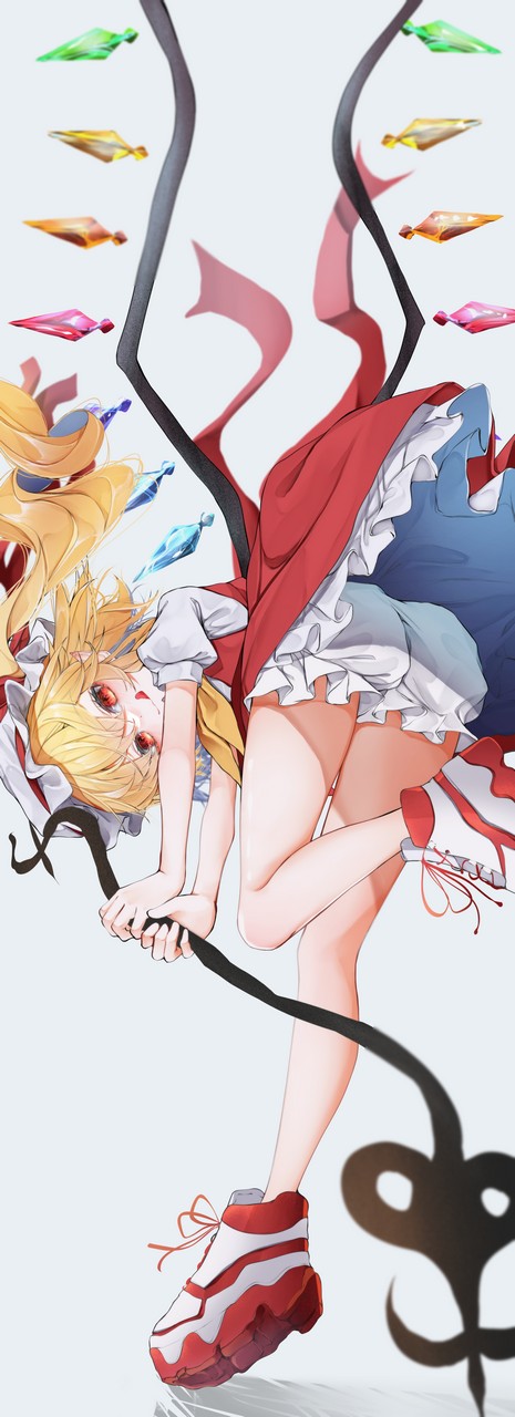Tsune Tune Touhou Flandre Scarlet Ass Bloomers Dress Pointy Ears Skirt Lift Wing
