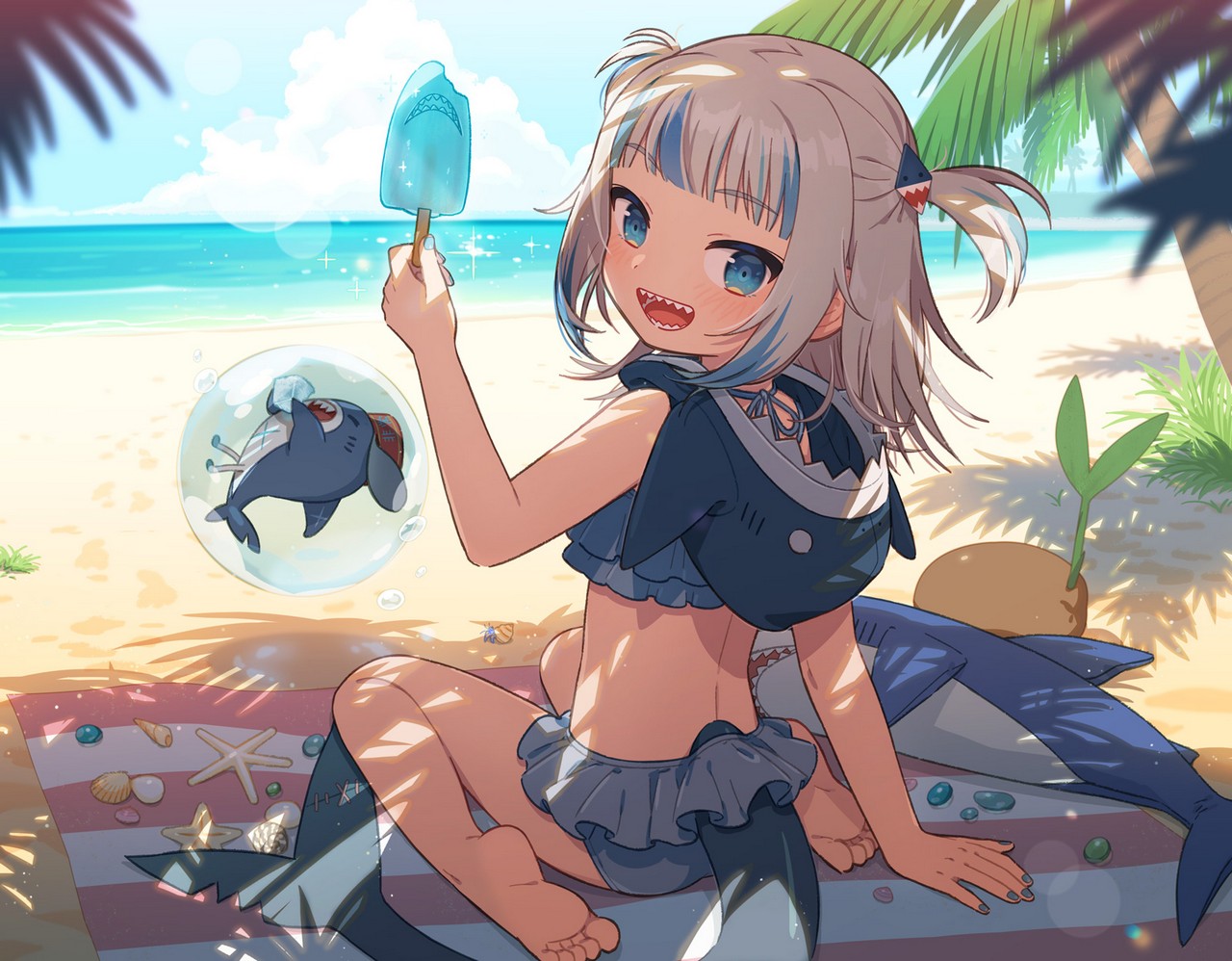 Uchako Hololive Hololive English Gawr Gura Bikini Feet Swimsuits Tai