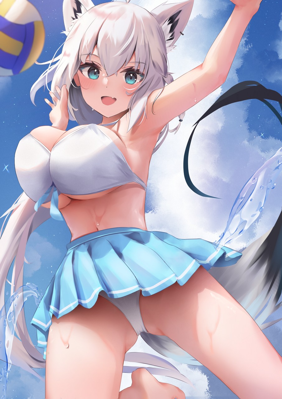 Uechin Ewokaku Hololive Shirakami Fubuki Animal Ears Bikini Swimsuit