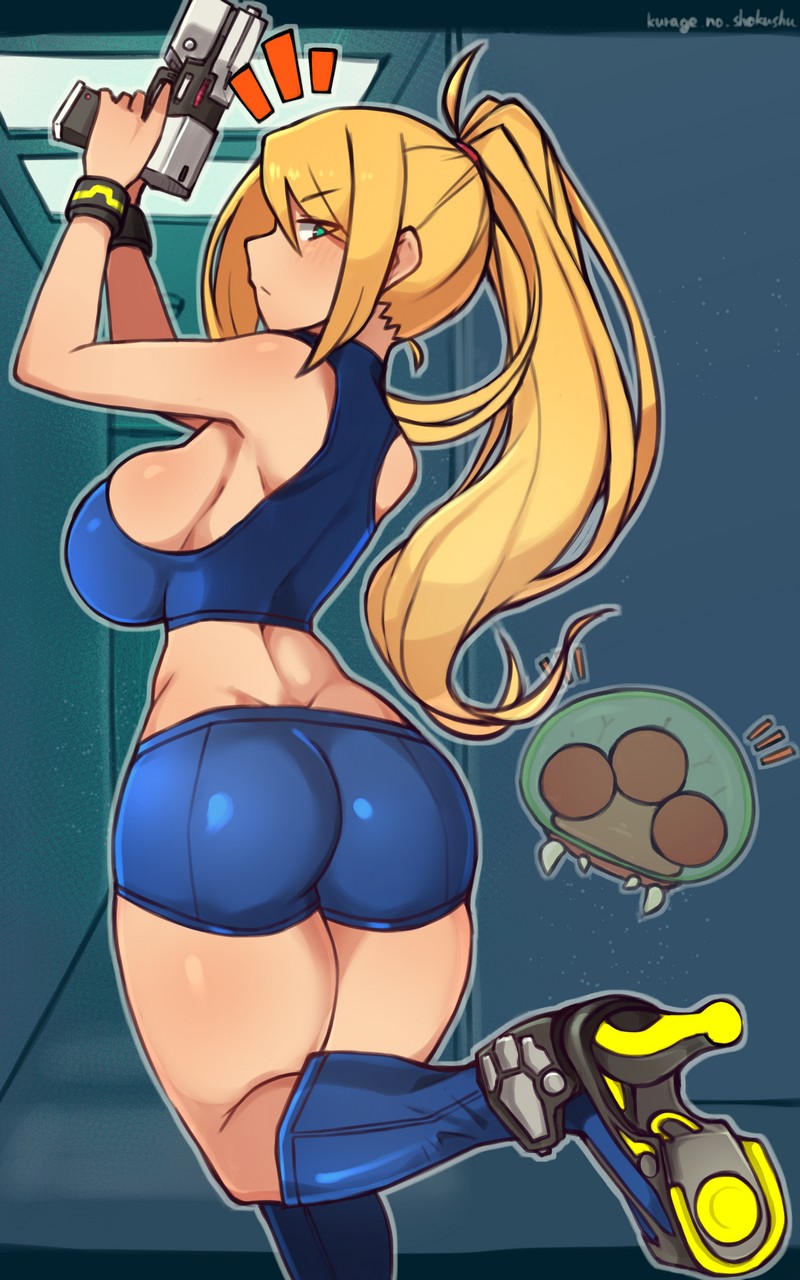 Umitsuki Kurage No Shokushu Metroid Metroid Creature Samus Aran Ass Gun Heel