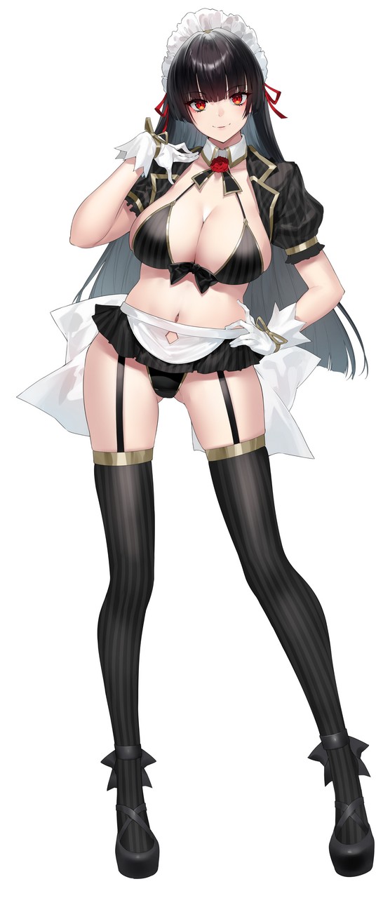 Yamanokami Eaka Bikini Maid Stockings Swimsuits Thighhigh