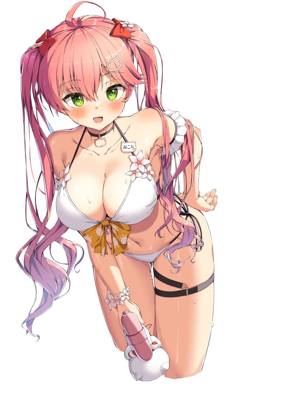 Ama Rei Hololive Sakura Miko Bikini Garter Gun Swimsuits Transparent Pn