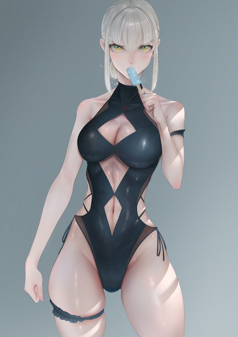Imizu Nitro Unknown Fate Stay Night Fate Stay Night Heaven S Feel Saber Saber Alter Garter Swimsuit
