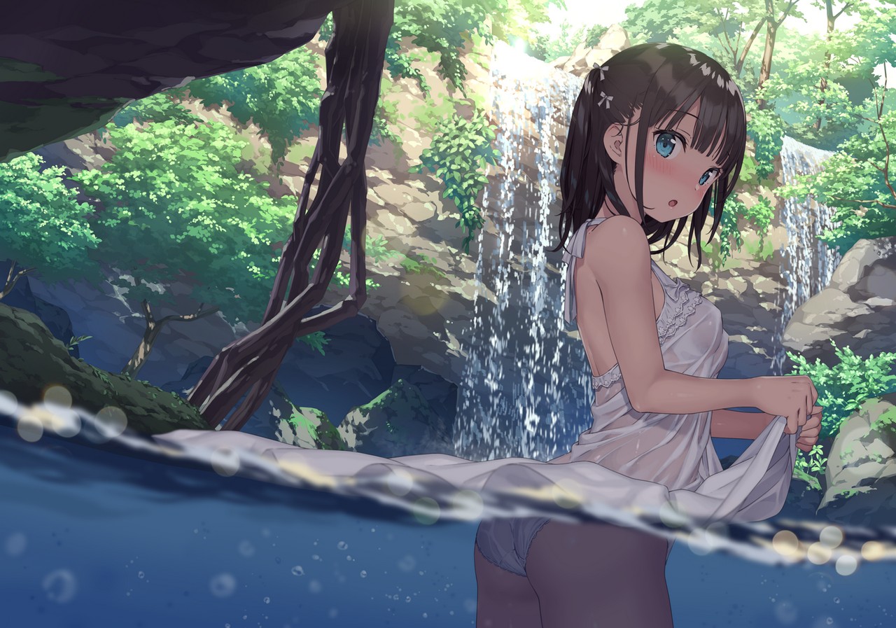 Kantoku Sora Kantoku Ass Dress No Bra Pantsu See Through Skirt Lift Summer Dress Wet Wet Clothe