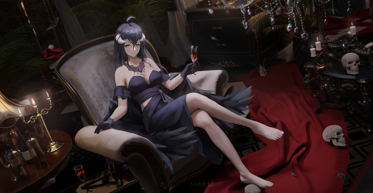 Lingse Overlord Albedo Overlord Dress Feet Horns No Br
