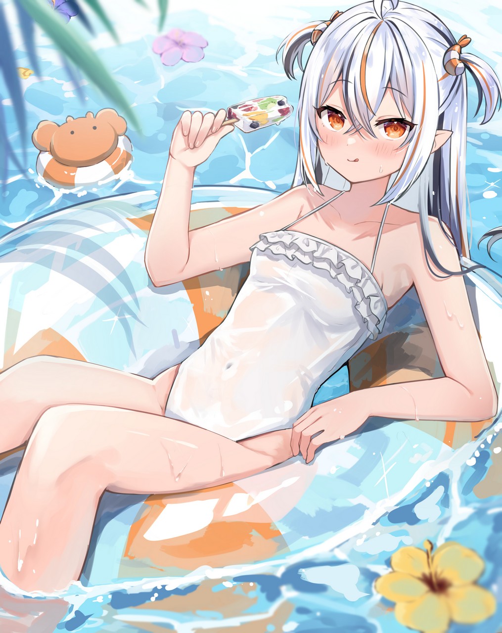 Okiq Pointy Ears See Through Swimsuits Wet Wet Clothe